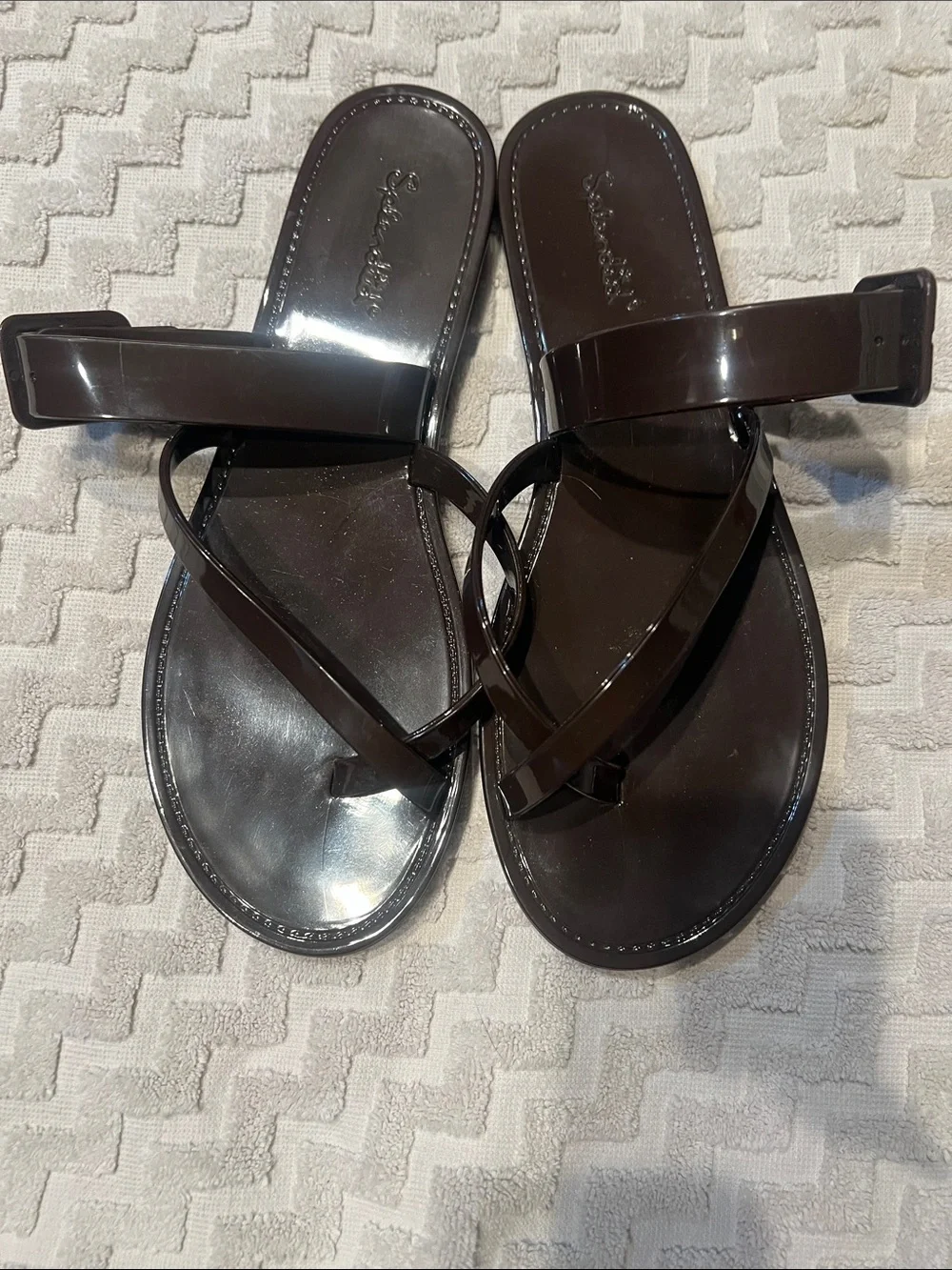 Splendid Sutton Jelly Slide Sandal in Spice Brown